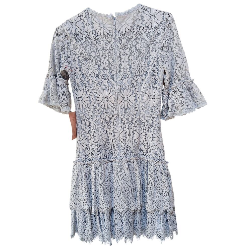 NWT BHLDN ML Monique Lhuillier Blue Michaela Lace Mini Dress 4 MSRP $425 - Picture 5 of 14